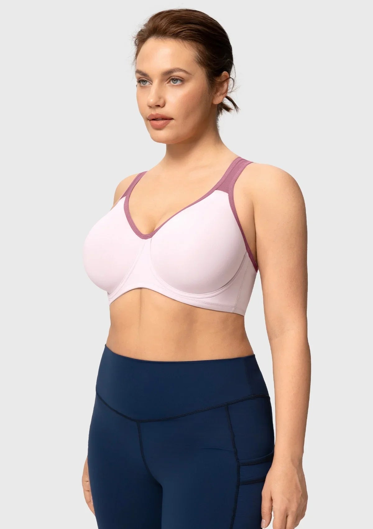 ComfyArc Unlined Outside Underwire Racerback Sports Bra