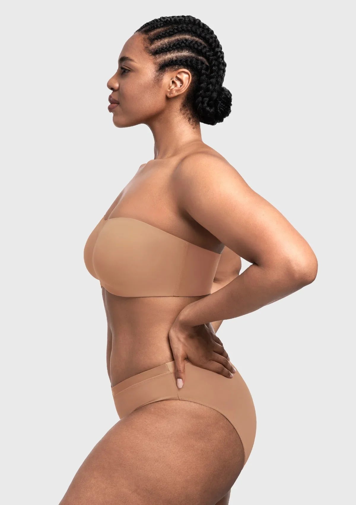 Fiery Unlined Seamless Comfort Underwire Plus Size Bandeau Strapless Coffee Bra