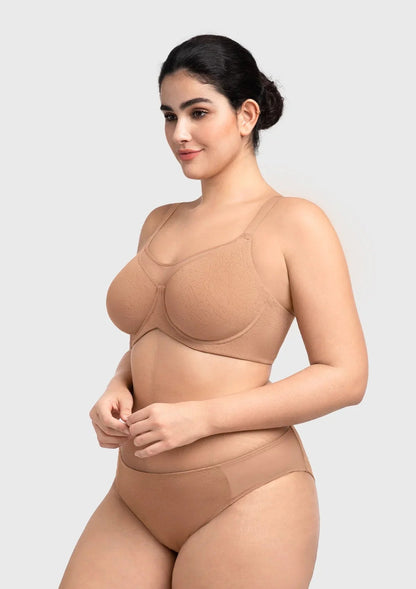 HSIA CoolComfort Plus Size Underwire Smoothing Wide Strap Full Coverage Unlined Minimizer T-shirt Bra