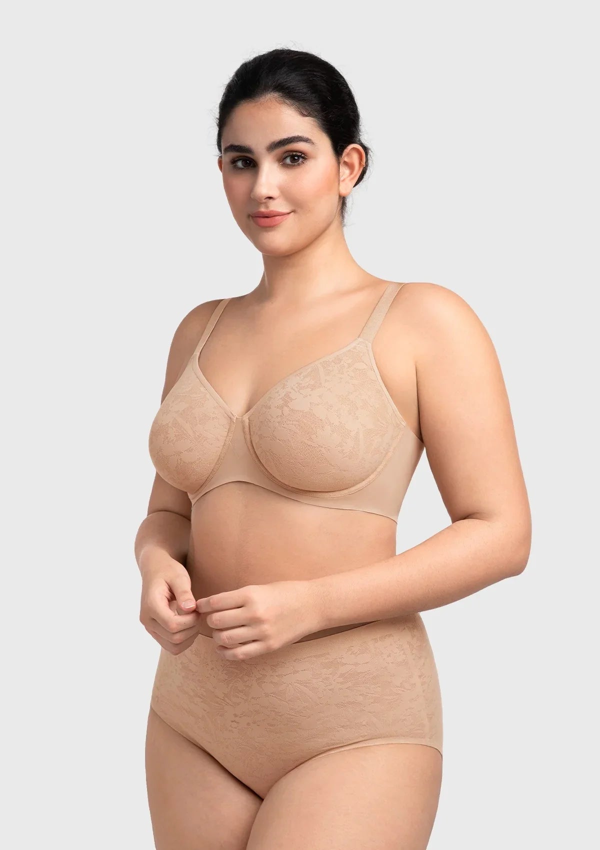 HSIA Auri Seamless Lace Support Bra Full Coverage Underwire Comfort Fit