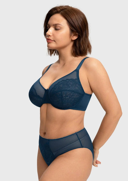 Enchante Lace Unlined Full Coverage Underwire Bra