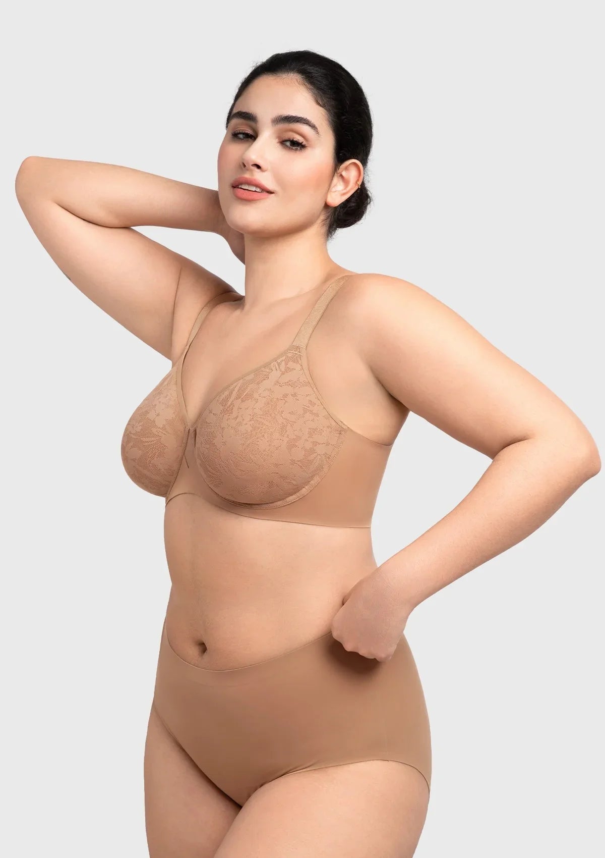 HSIA Auri Seamless Lace Support Bra Full Coverage Underwire Comfort Fit