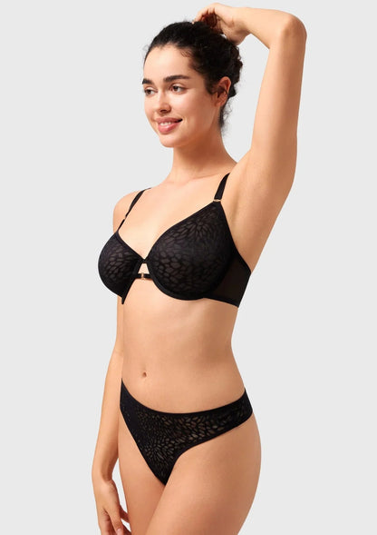 HSIA Vine Sexy Underwire Half-Cup Bra with Sheer Single-Layer Lace
