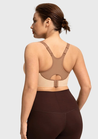 ComfyArc Unlined Outside Underwire Racerback Sports Bra