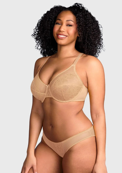 Enchante Lace Unlined Full Coverage Underwire Bra
