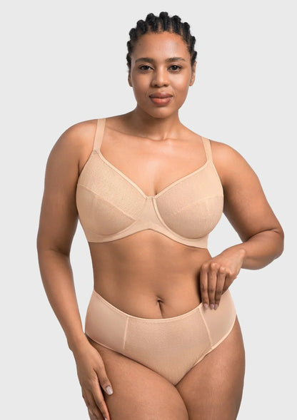 HSIA Willa Wave Plus Size Breathable Mesh Unlined Non-padded Full Coverage Underwire Bra