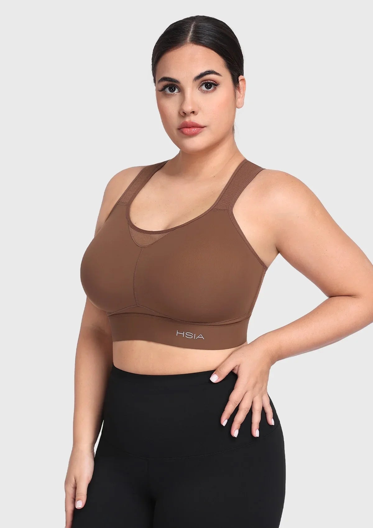 HSIA FlexCore High Impact Racerback Sports Bra Adjustable Support Full Coverage Fit