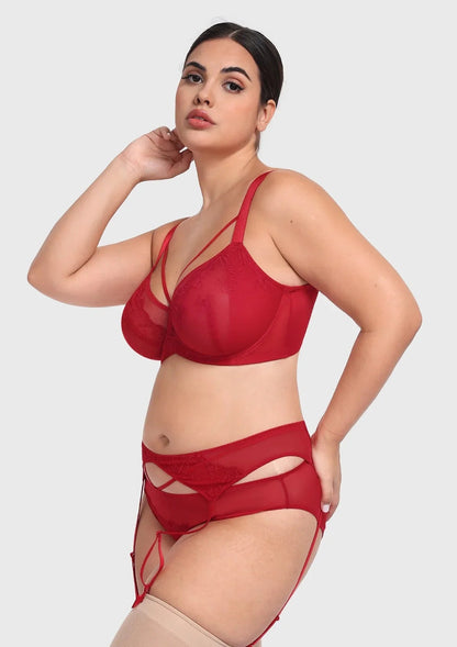 HSIA Renna Holiday Edit Embroidery Red Underwire Bra