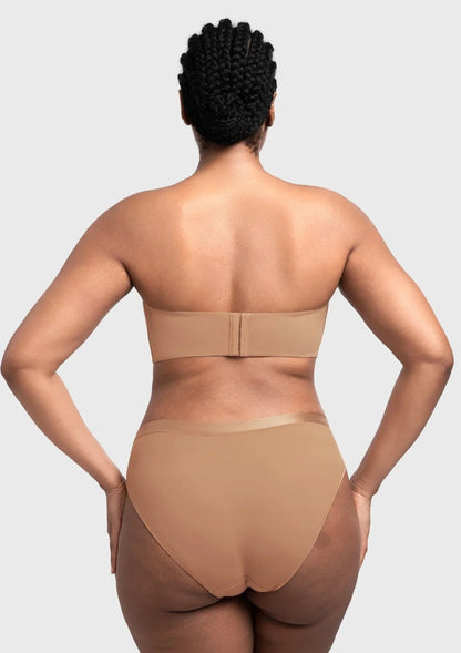 Fiery Unlined Seamless Comfort Underwire Plus Size Bandeau Strapless Coffee Bra