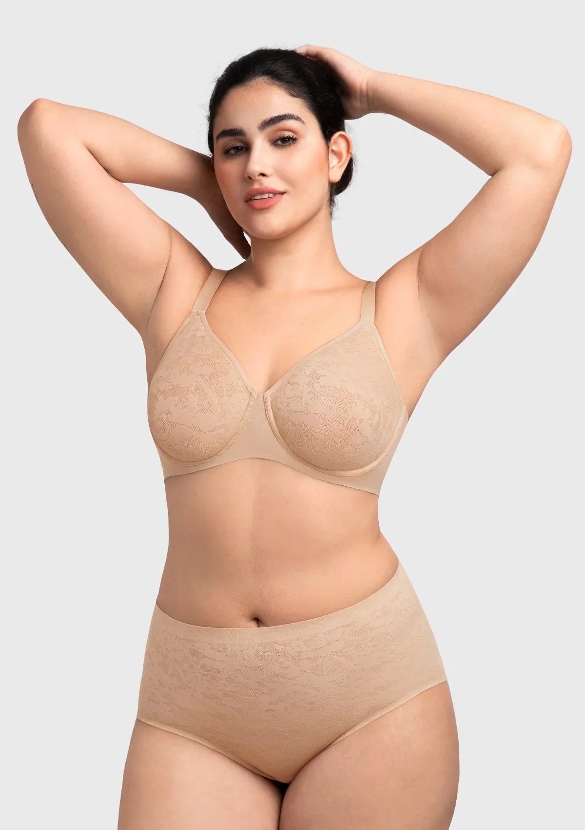 HSIA Auri Seamless Lace Support Bra Full Coverage Underwire Comfort Fit