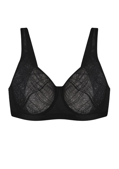 HSIA Skylark Breathable Lightweight Supportive Jacquard Mesh Wide Strap 3/4 Cup Comfort Bra
