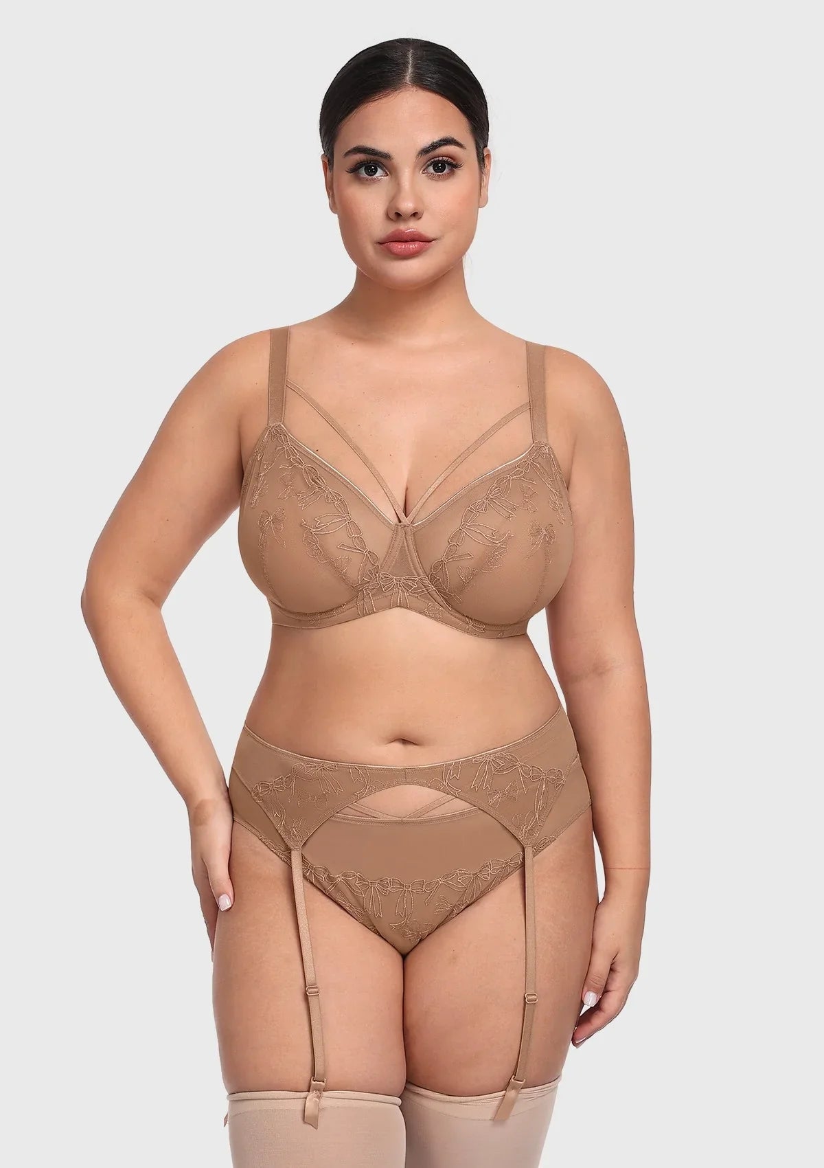 HSIA Renna Holiday Embroidered Red Mesh Brief Underwear