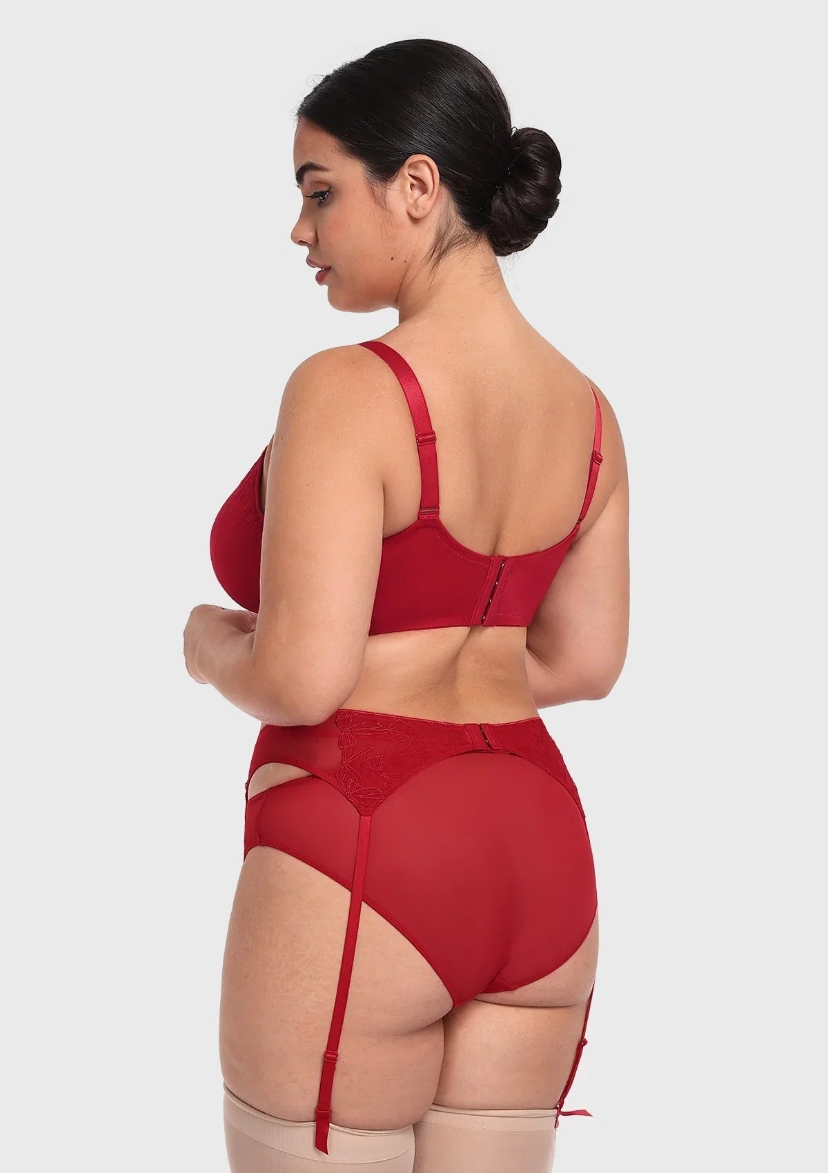 HSIA Renna Holiday Embroidered Red Mesh Thong Underwear