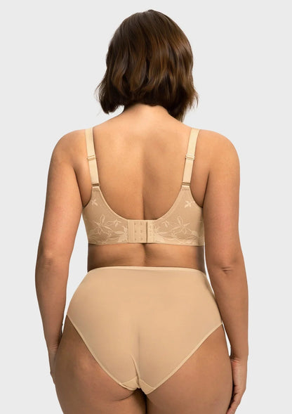HSIA Petalia Plus Size Seamless Lace Underwire Balconette Demi No Padded Bra with High Elastic Fabric Delicate Lace Trim Cutout & Adjustable Straps