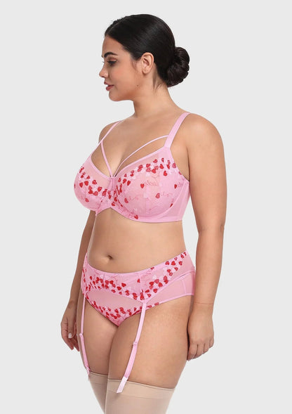 HSIA Renna Holiday Edit Embroidery Pink Lace Underwire Bra