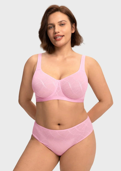 HSIA Skylark Breathable Lightweight Supportive Jacquard Mesh Wide Strap 3/4 Cup Comfort Bra