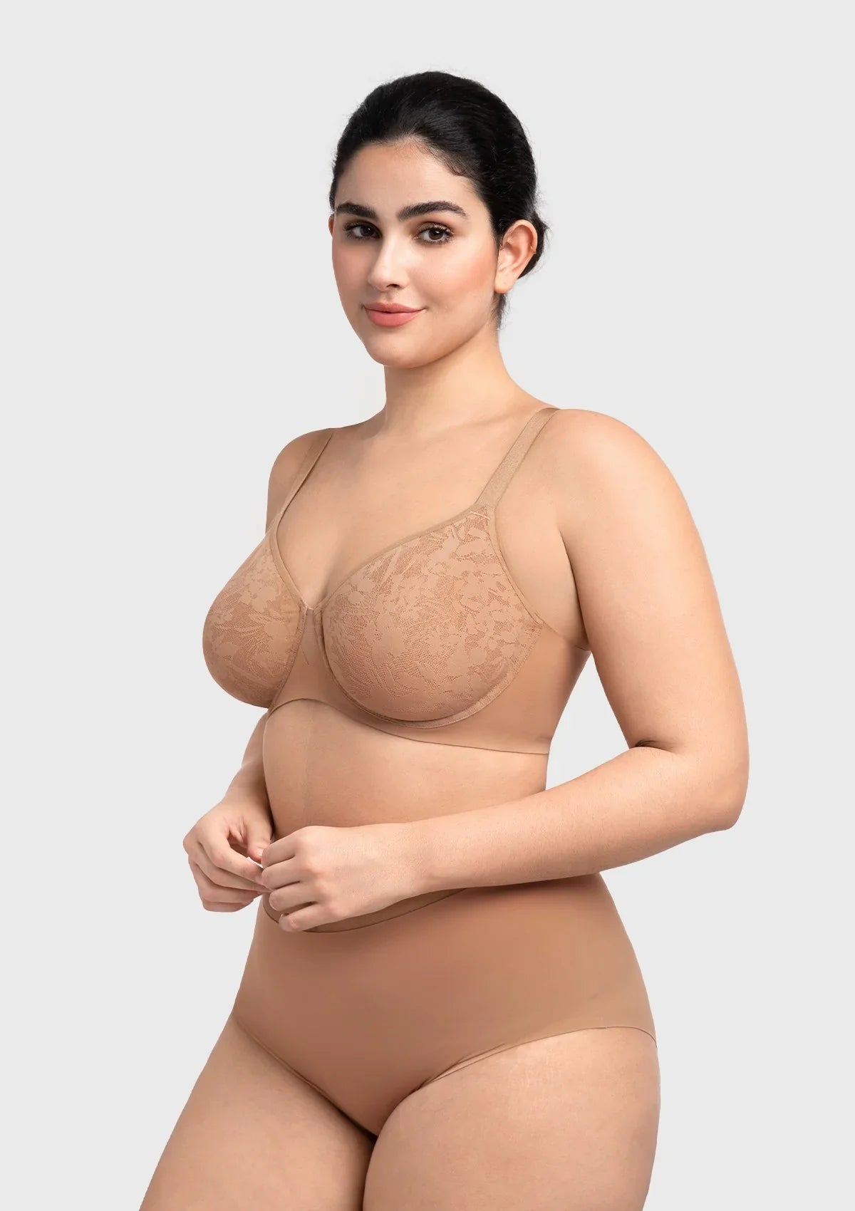 HSIA Auri Seamless Lace Support Bra Full Coverage Underwire Comfort Fit