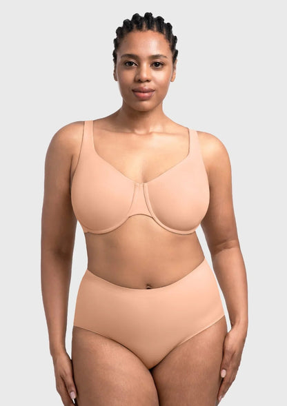 Full Coverage Plus Size T-Shirt Bra with Silky Satin Feel