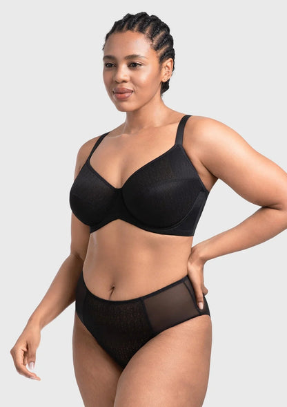 HSIA Willa Wave Plus Size Breathable Mesh Unlined Non-padded Full Coverage Underwire Bra