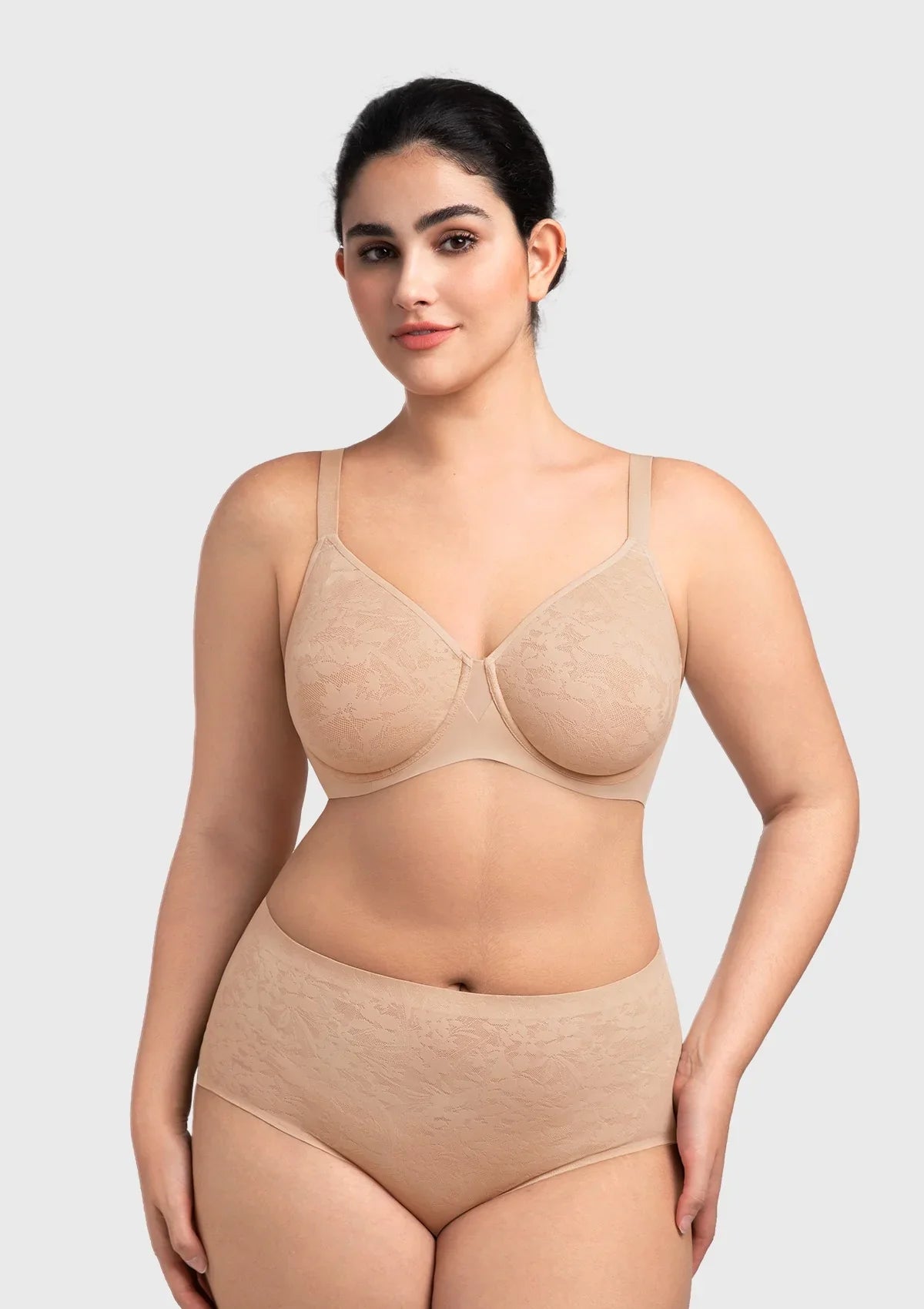 HSIA Auri Seamless Lace Support Bra Full Coverage Underwire Comfort Fit