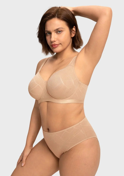 HSIA Skylark Breathable Lightweight Supportive Jacquard Mesh Wide Strap 3/4 Cup Comfort Bra