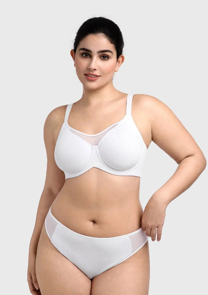 HSIA CoolComfort Plus Size Underwire Smoothing Wide Strap Full Coverage Unlined Minimizer T-shirt Bra