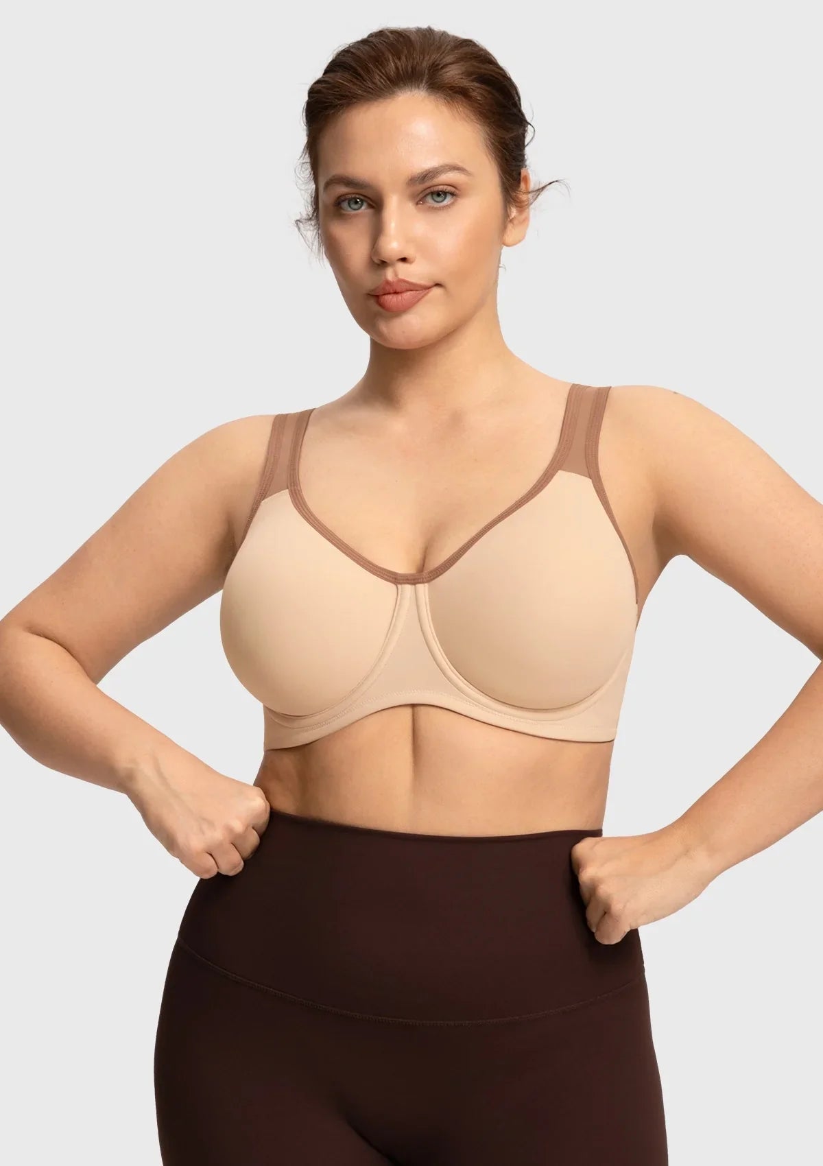 ComfyArc Unlined Outside Underwire Racerback Sports Bra
