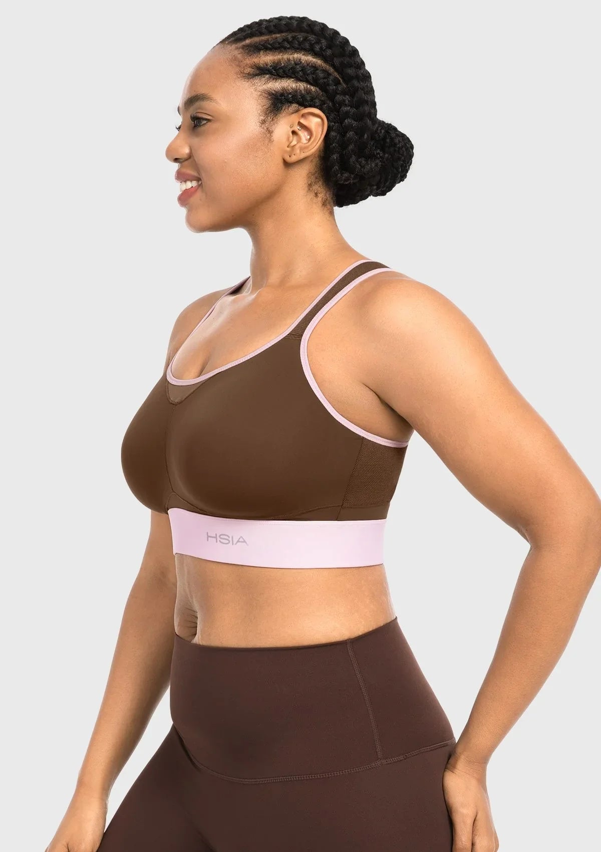 HSIA FlexCore High Impact Racerback Sports Bra Adjustable Support Full Coverage Fit