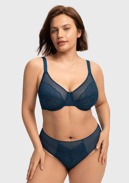 Enchante Lace Unlined Full Coverage Underwire Bra