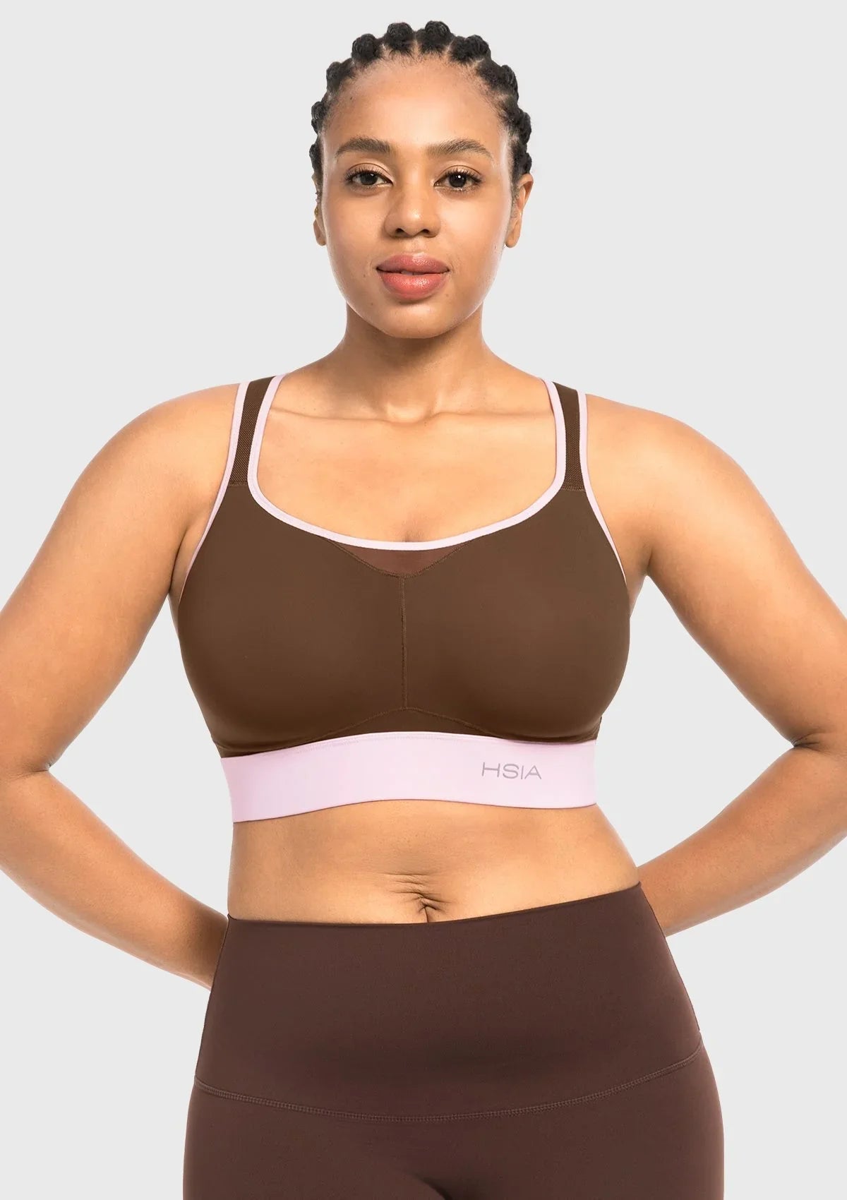 HSIA FlexCore High Impact Racerback Sports Bra Adjustable Support Full Coverage Fit