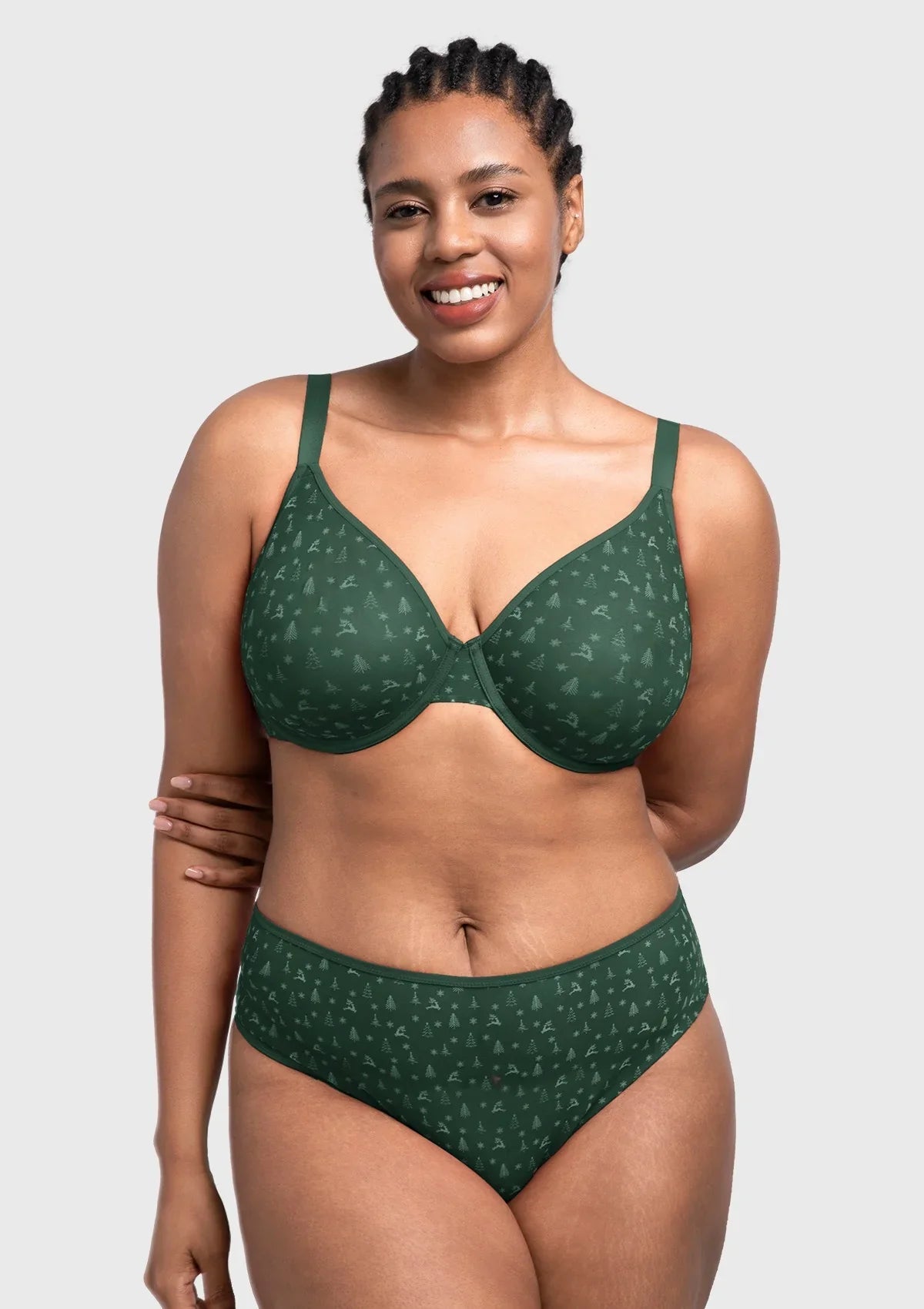 HSIA Christmas Holiday Edit Unlined Plus Size Non-padded Underwire Adjustable Straps Full Coverage Bra
