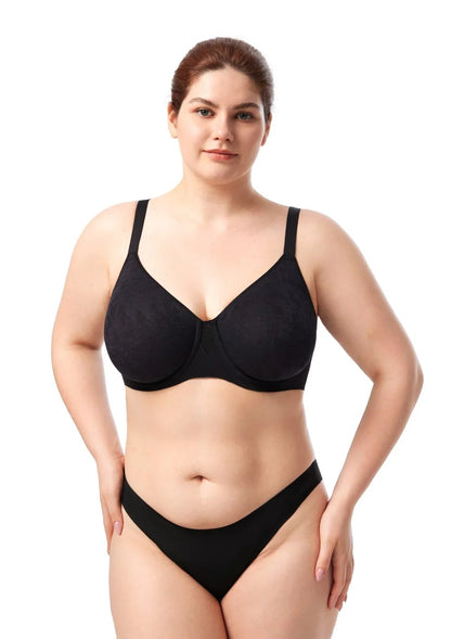 HSIA Auri Seamless Lace Support Bra Full Coverage Underwire Comfort Fit