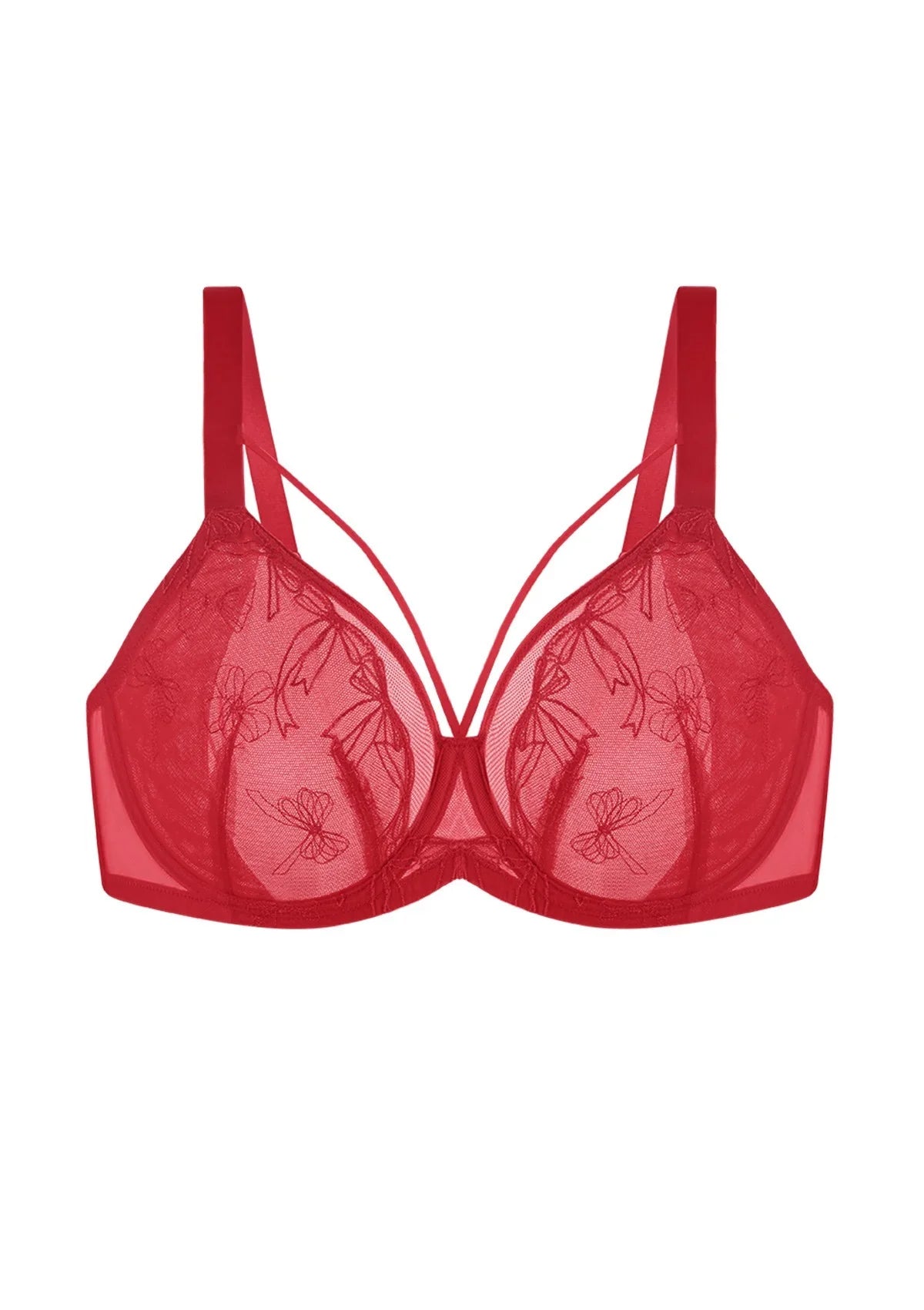 HSIA Renna Holiday Edit Embroidery Red Underwire Bra