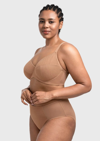 HSIA Willa Wave Plus Size Breathable Mesh Unlined Non-padded Full Coverage Underwire Bra
