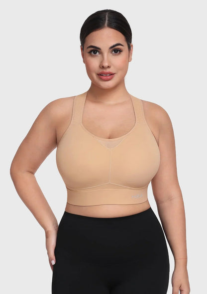 HSIA FlexCore High Impact Racerback Sports Bra Adjustable Support Full Coverage Fit