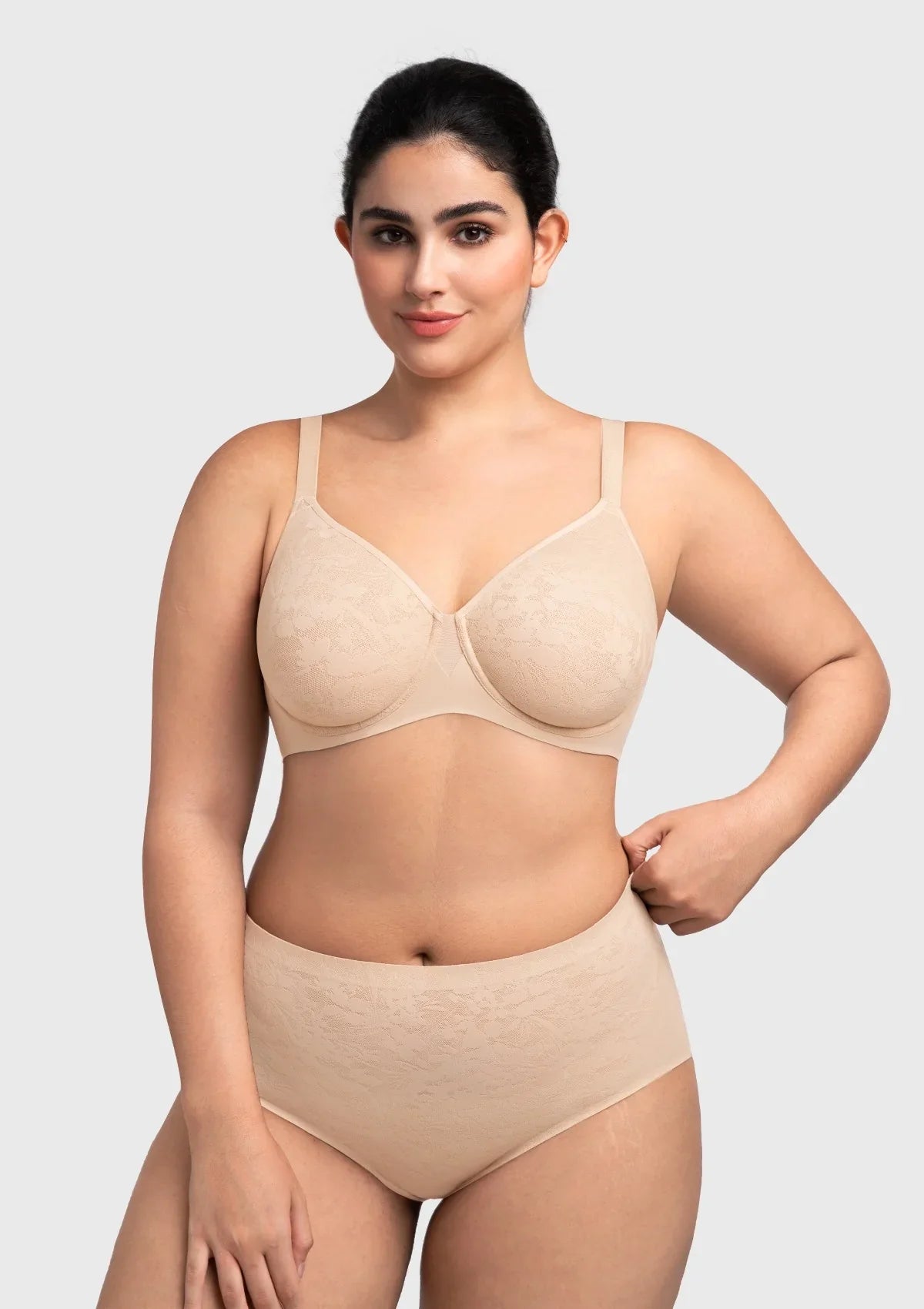 HSIA Auri Seamless Lace Support Bra Full Coverage Underwire Comfort Fit