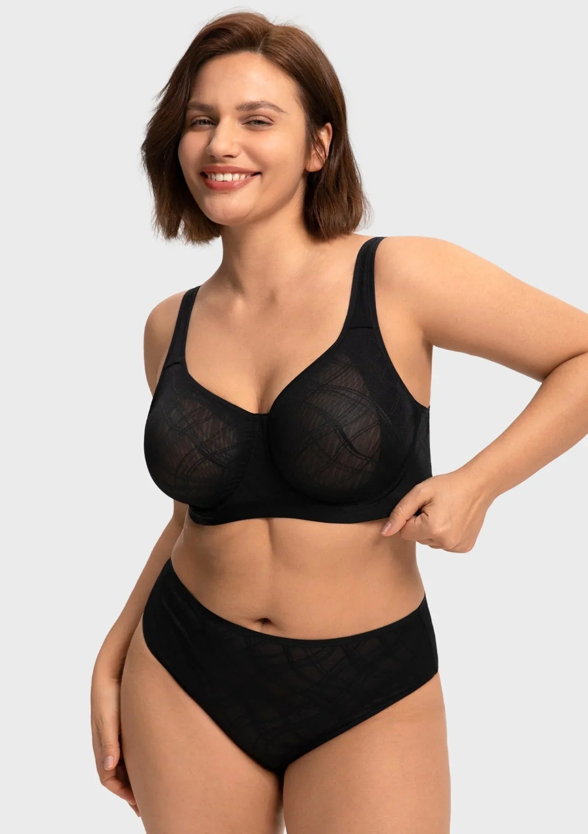 HSIA Skylark Breathable Lightweight Supportive Jacquard Mesh Wide Strap 3/4 Cup Comfort Bra