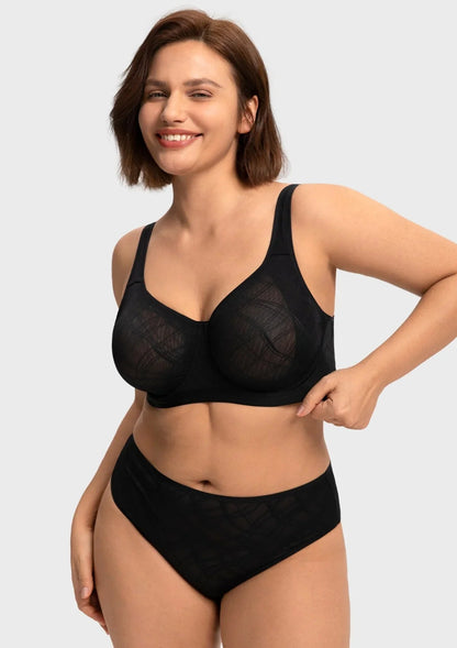 HSIA Skylark Breathable Lightweight Supportive Jacquard Mesh Wide Strap 3/4 Cup Comfort Bra