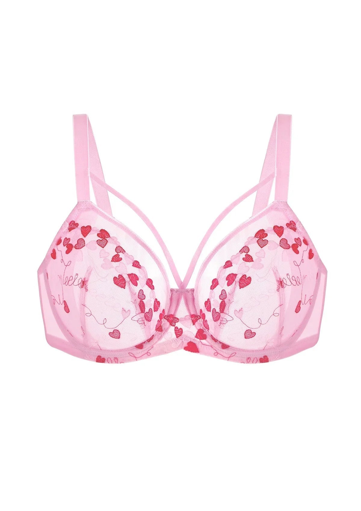 HSIA Renna Holiday Edit Embroidery Pink Lace Underwire Bra