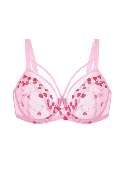 HSIA Renna Holiday Edit Embroidery Pink Lace Underwire Bra