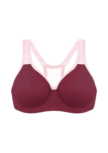 ComfyArc Unlined Outside Underwire Racerback Sports Bra