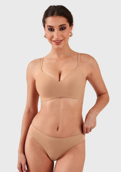 HSIA Ada Buttery Soft V-Neck Wireless Comfortable Bra No Underwire Supportive T-shirt Push Up Bralettes Plunge Seamless
