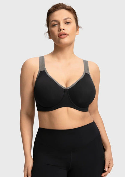 ComfyArc Unlined Outside Underwire Racerback Sports Bra