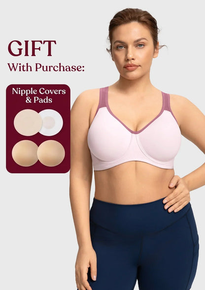 ComfyArc Unlined Outside Underwire Racerback Sports Bra