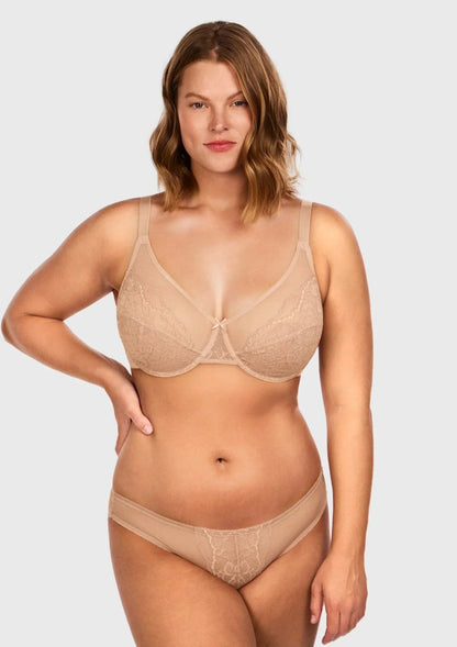 Enchante Lace Unlined Full Coverage Underwire Bra