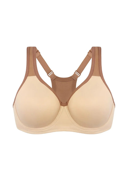 ComfyArc Unlined Outside Underwire Racerback Sports Bra