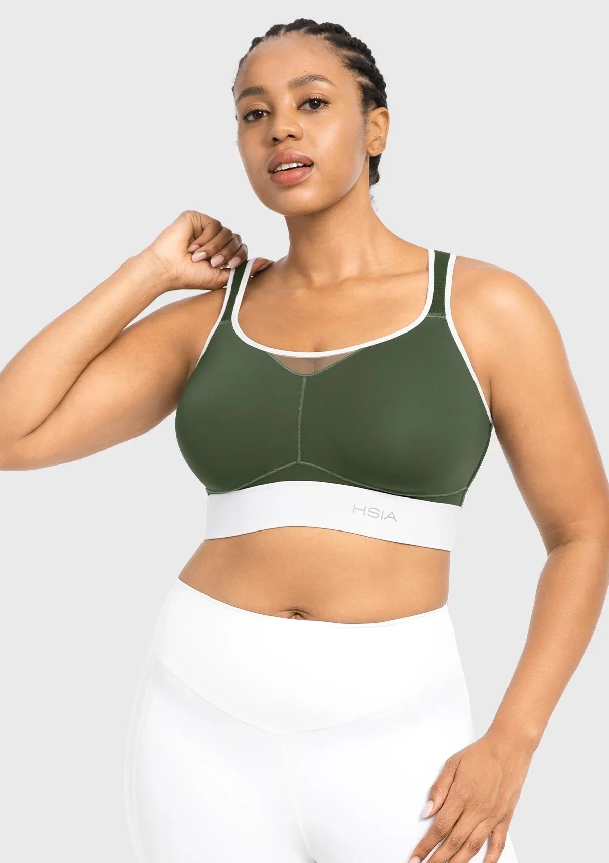 HSIA FlexCore High Impact Racerback Sports Bra Adjustable Support Full Coverage Fit
