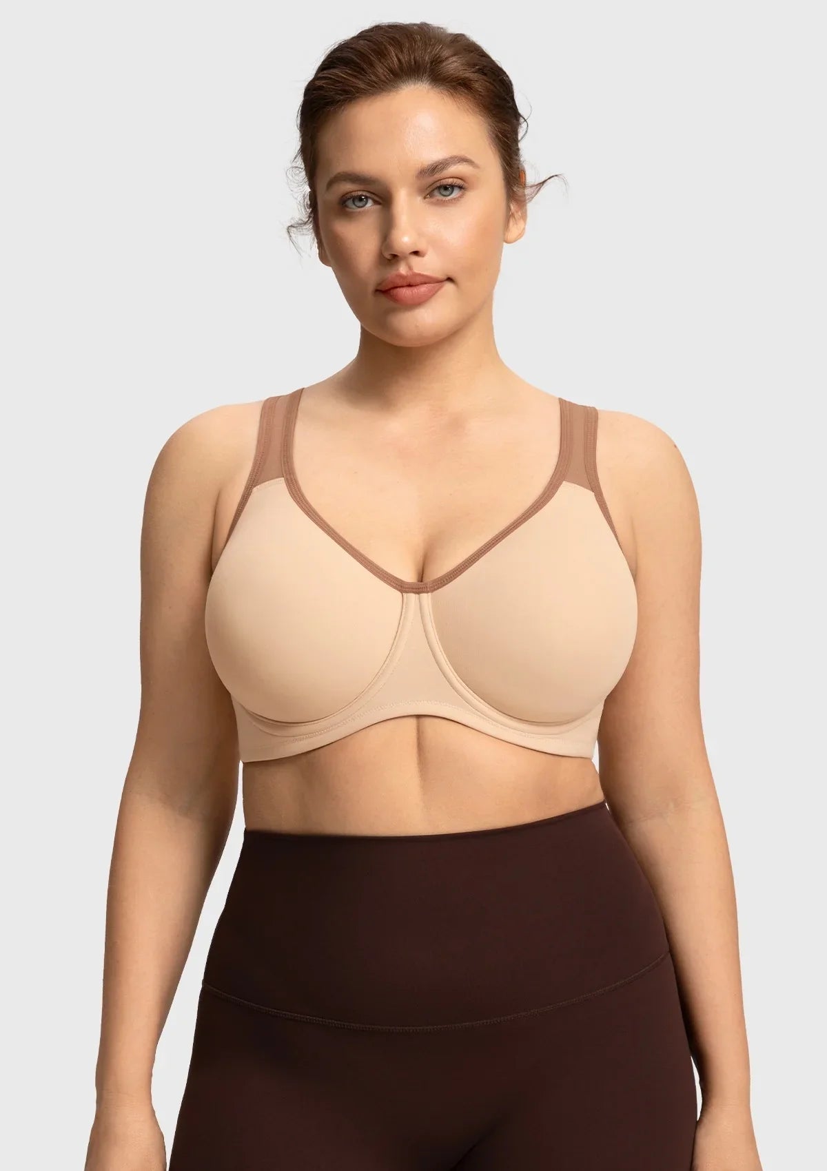 ComfyArc Unlined Outside Underwire Racerback Sports Bra