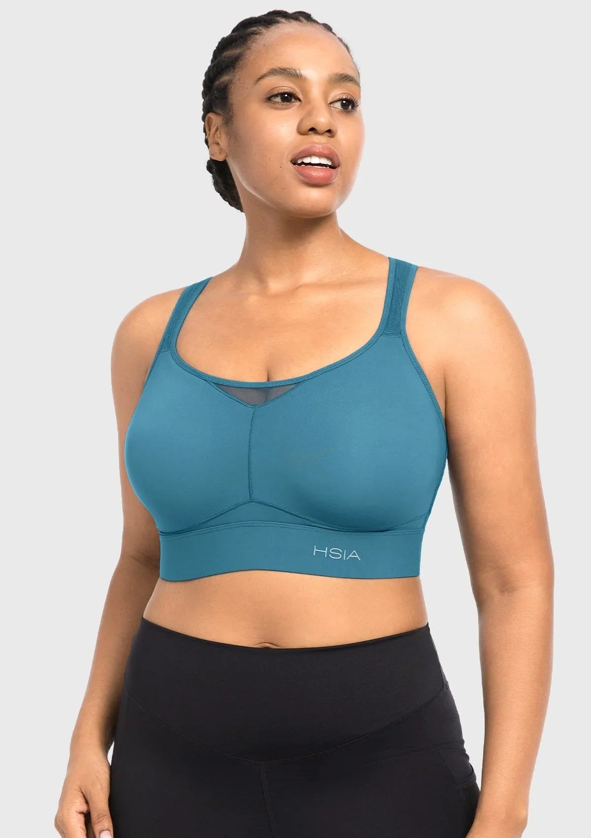 HSIA FlexCore High Impact Racerback Sports Bra Adjustable Support Full Coverage Fit