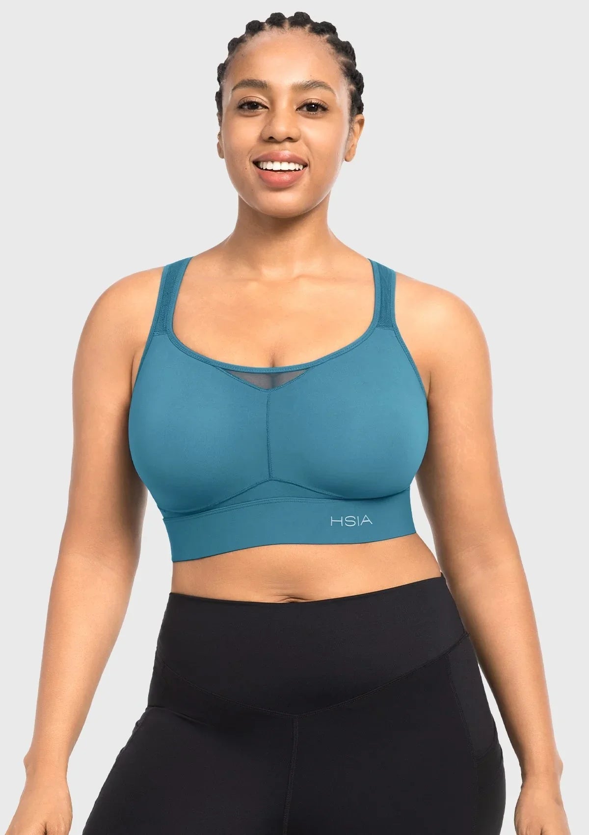 HSIA FlexCore High Impact Racerback Sports Bra Adjustable Support Full Coverage Fit